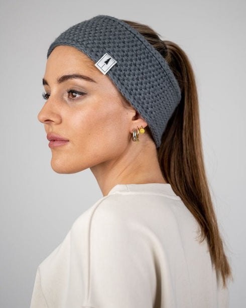 TreeHeadband Knitted Fleece Steel Blue